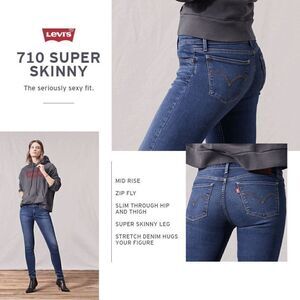 Levis 710 Super Skinny Jeans Size 24